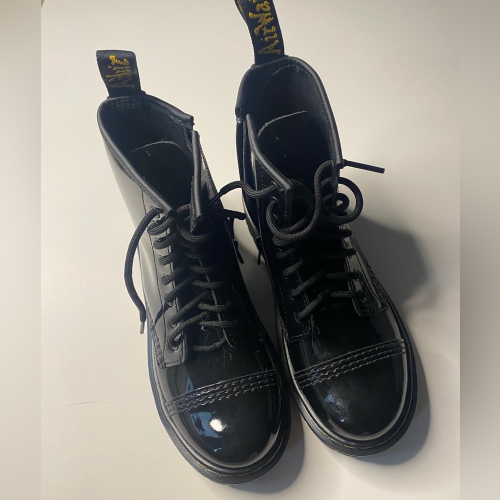 Dr. Martens Shiny Black Lace-Up Boots-Never worn